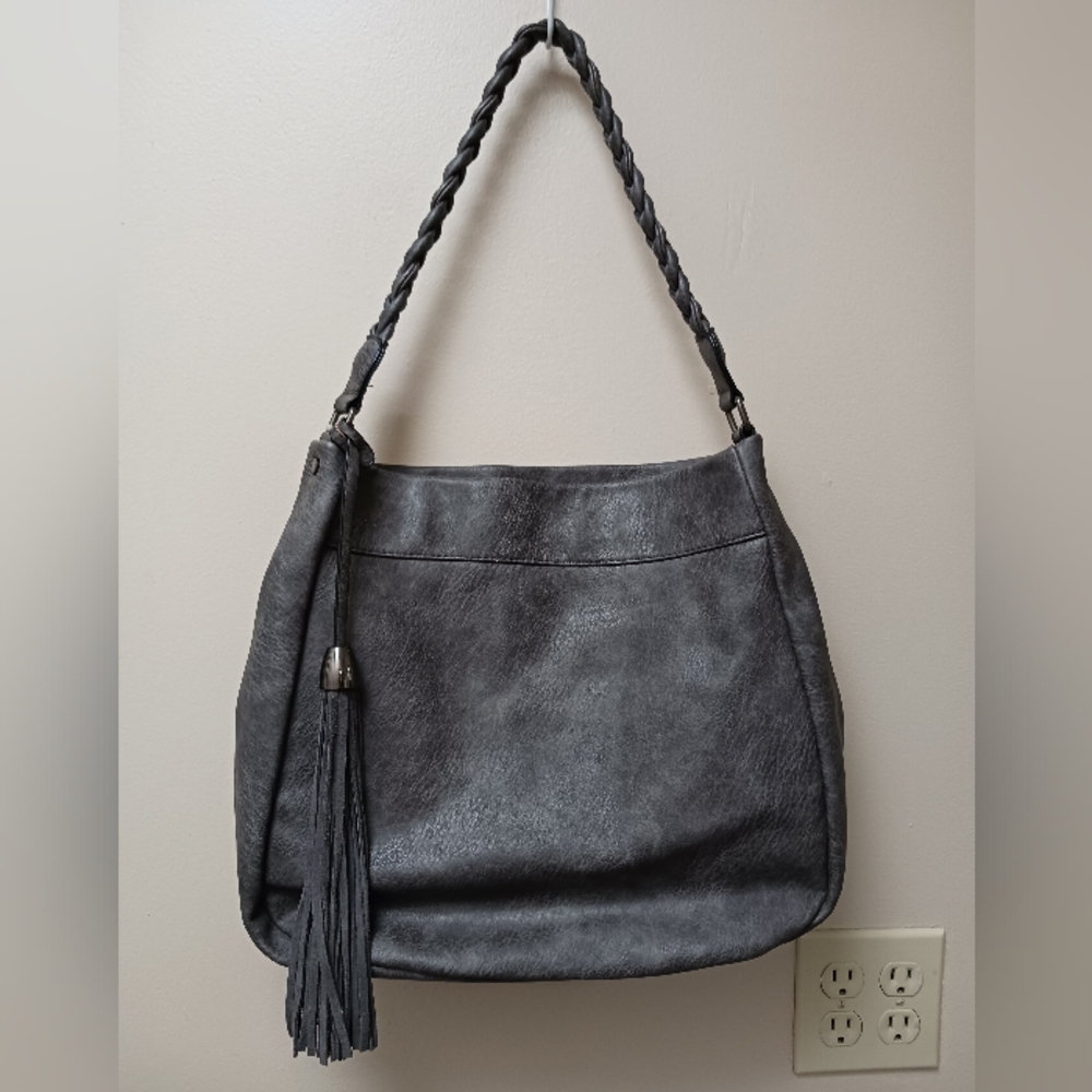 Antik Kraft Gray Shoulder Bag With Braided Handle